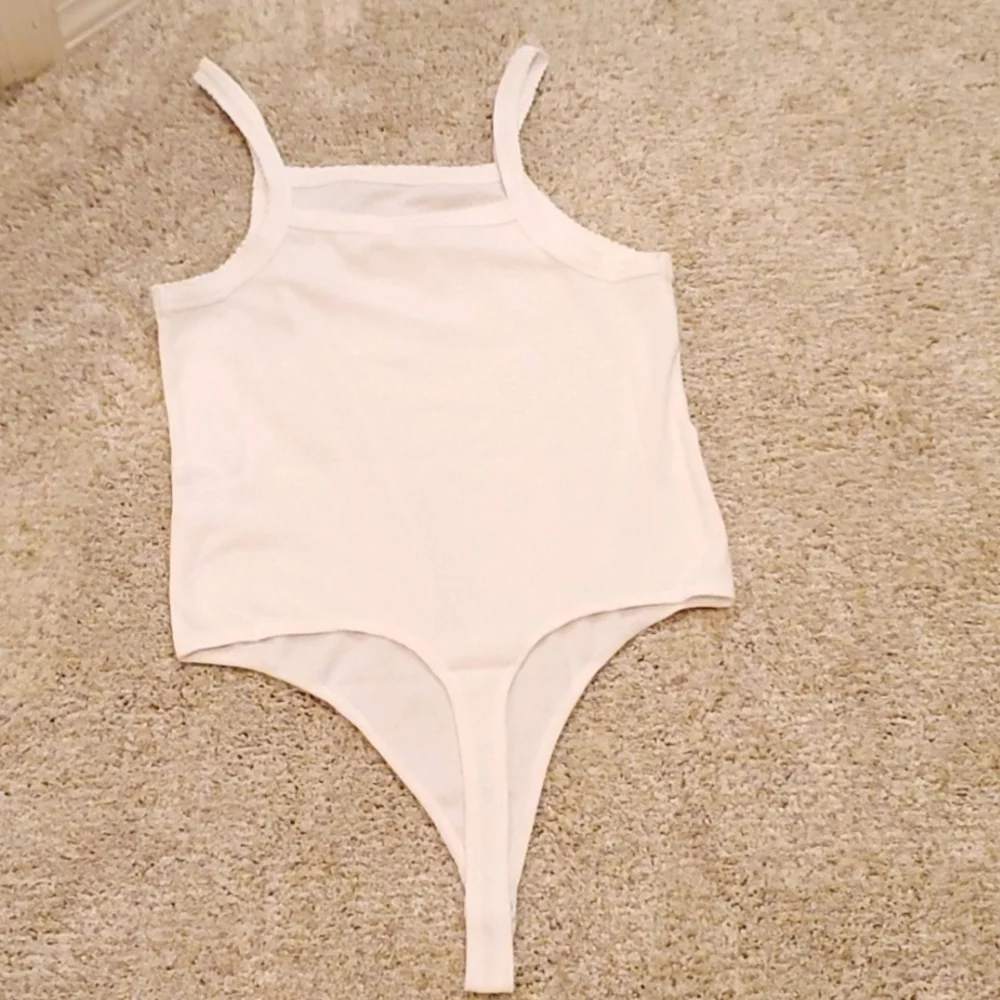 White Ribbed Bodysuit - Picture 2 of 4
